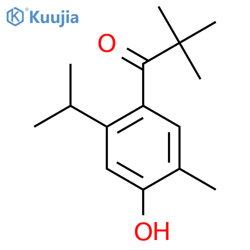 1-4-hydroxy-5-methyl-2-(propan-2-yl)phenyl-2,2-dimethylpropan-1-one structure