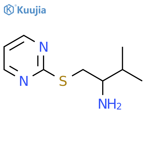 3-methyl-1-(pyrimidin-2-ylsulfanyl)butan-2-amine structure