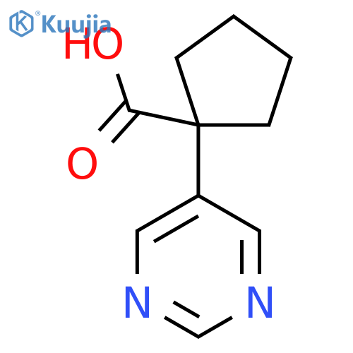 1-(pyrimidin-5-yl)cyclopentane-1-carboxylic acid structure