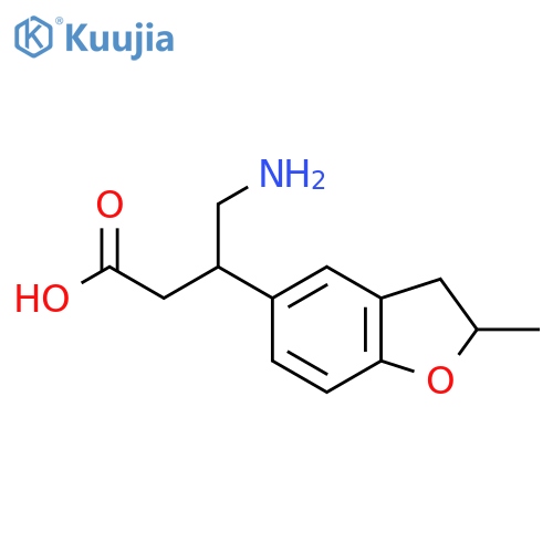 4-amino-3-(2-methyl-2,3-dihydro-1-benzofuran-5-yl)butanoic acid structure