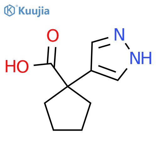 1-(1H-pyrazol-4-yl)cyclopentane-1-carboxylic acid structure