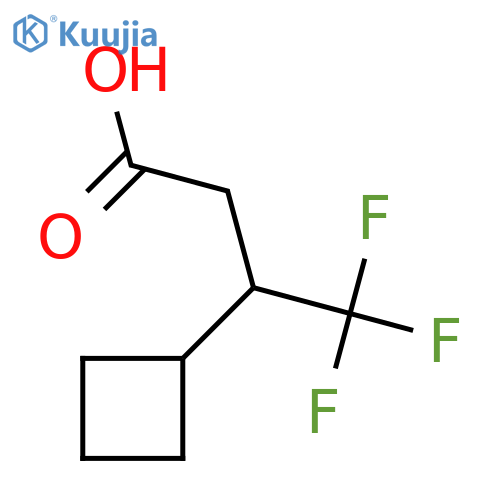 3-cyclobutyl-4,4,4-trifluorobutanoic acid structure