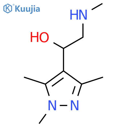 2-(methylamino)-1-(trimethyl-1H-pyrazol-4-yl)ethan-1-ol structure