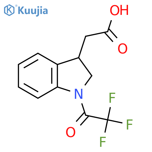 2-[1-(trifluoroacetyl)-2,3-dihydro-1H-indol-3-yl]acetic acid structure