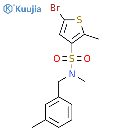 5-bromo-N,2-dimethyl-N-(3-methylphenyl)methylthiophene-3-sulfonamide structure
