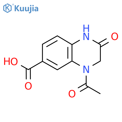 4-acetyl-2-oxo-1,2,3,4-tetrahydroquinoxaline-6-carboxylic acid structure