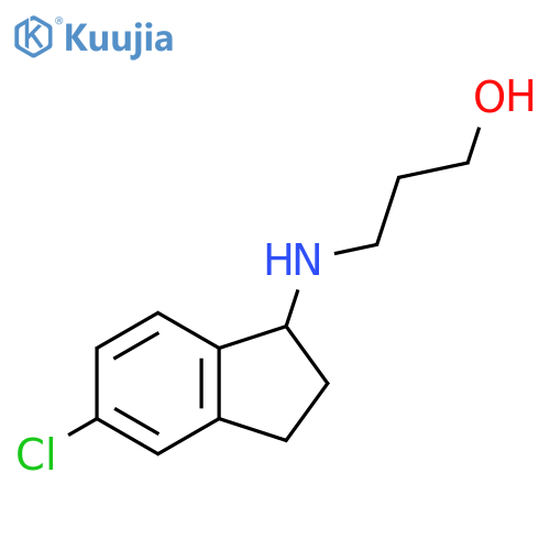 3-(5-chloro-2,3-dihydro-1H-inden-1-yl)aminopropan-1-ol structure