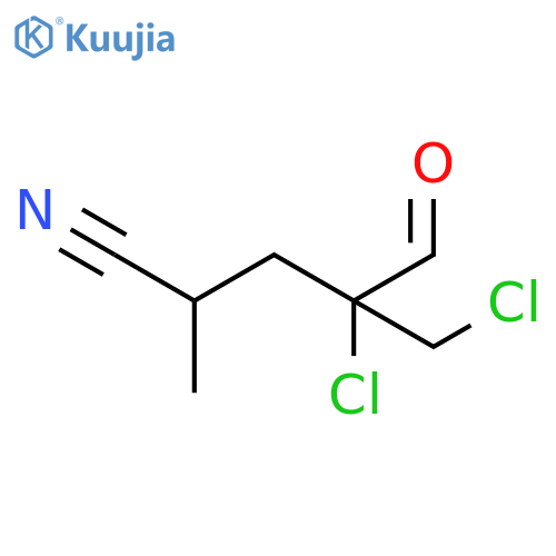 Pentanenitrile, 4-chloro-4-(chloromethyl)-2-methyl-5-oxo- structure