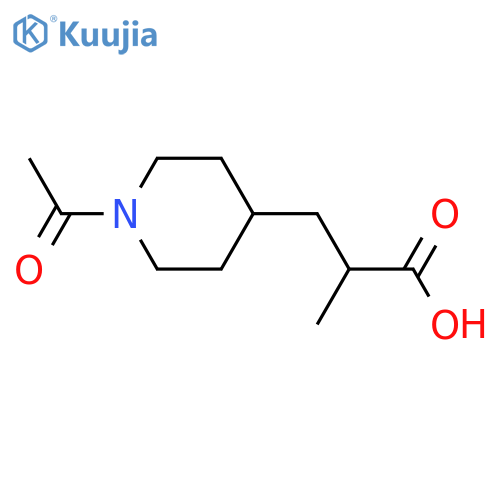 3-(1-Acetylpiperidin-4-yl)-2-methylpropanoic acid structure