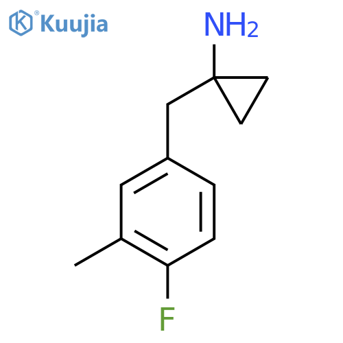 1-(4-fluoro-3-methylphenyl)methylcyclopropan-1-amine structure