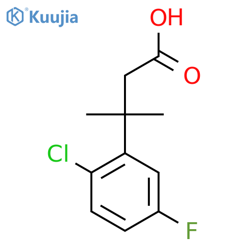 3-(2-chloro-5-fluorophenyl)-3-methylbutanoic acid structure