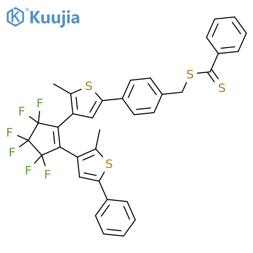 Benzenecarbodithioic acid, [4-[4-[3,3,4,4,5,5-hexafluoro-2-(2-methyl-5-phenyl-3-thienyl)-1-cyclopenten-1-yl]-5-methyl-2-thienyl]phenyl]methyl ester structure