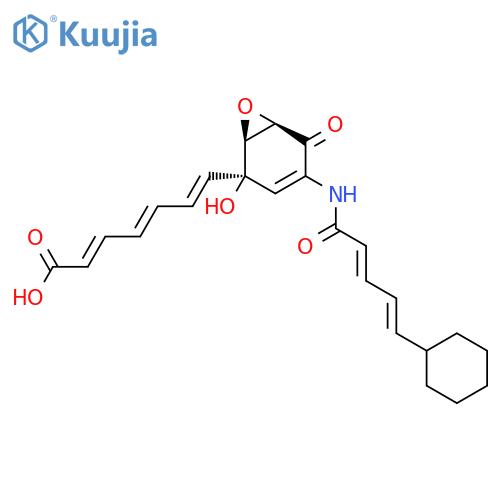 2,4,6-Heptatrienoicacid,7-[(1S,2R,6R)-4-[[(2E,4E)-5-cyclohexyl-1-oxo-2,4-pentadien-1-yl]amino]-2-hydroxy-5-oxo-7-oxabicyclo[4.1.0]hept-3-en-2-yl]-,(2E,4E,6E)- structure