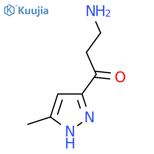 3-amino-1-(5-methyl-1H-pyrazol-3-yl)propan-1-one structure