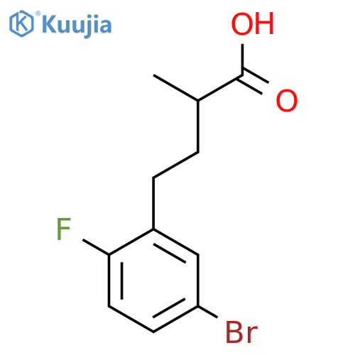 4-(5-bromo-2-fluorophenyl)-2-methylbutanoic acid structure