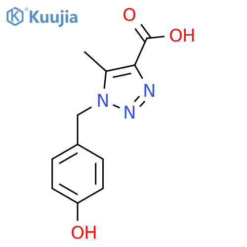 1-(4-hydroxyphenyl)methyl-5-methyl-1H-1,2,3-triazole-4-carboxylic acid structure