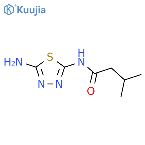 N-(5-amino-1,3,4-thiadiazol-2-yl)-3-methylbutanamide structure
