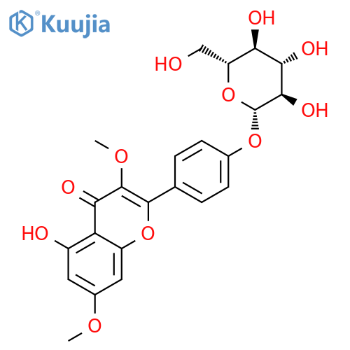 4H-1-Benzopyran-4-one,2-[4-(b-D-glucopyranosyloxy)phenyl]-5-hydroxy-3,7-dimethoxy- structure