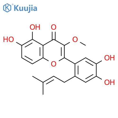 4H-1-Benzopyran-4-one,2-[4,5-dihydroxy-2-(3-methyl-2-buten-1-yl)phenyl]-5,6-dihydroxy-3-methoxy- structure