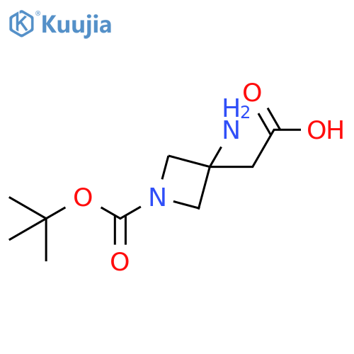 2-{3-amino-1-[(tert-butoxy)carbonyl]azetidin-3-yl}acetic acid structure