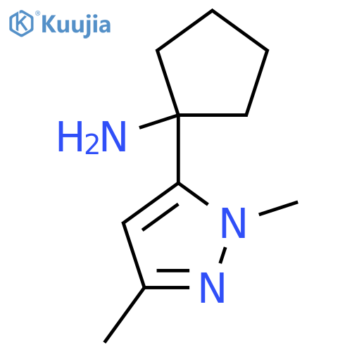 1-(1,3-dimethyl-1H-pyrazol-5-yl)cyclopentan-1-amine structure