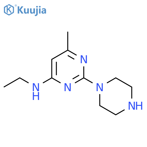 N-Ethyl-6-methyl-2-(piperazin-1-yl)pyrimidin-4-amine structure