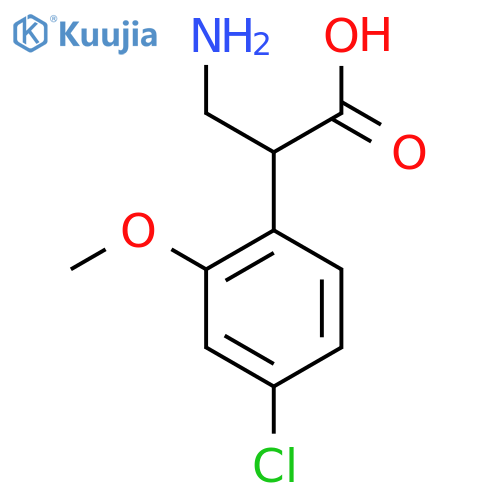 3-amino-2-(4-chloro-2-methoxyphenyl)propanoic acid structure