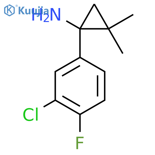 1-(3-chloro-4-fluorophenyl)-2,2-dimethylcyclopropan-1-amine structure
