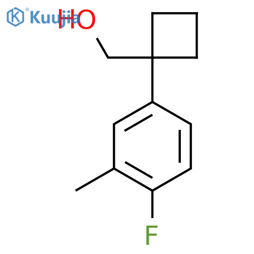 1-(4-fluoro-3-methylphenyl)cyclobutylmethanol structure