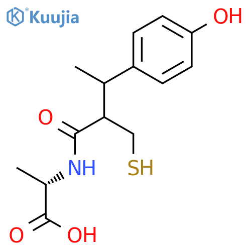 L-ALANINE, N-[3-(4-HYDROXYPHENYL)-2-(MERCAPTOMETHYL)-1-OXOBUTYL]- structure