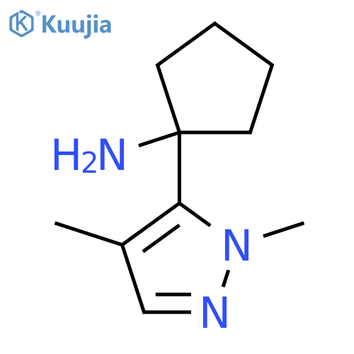 1-(1,4-dimethyl-1H-pyrazol-5-yl)cyclopentan-1-amine structure