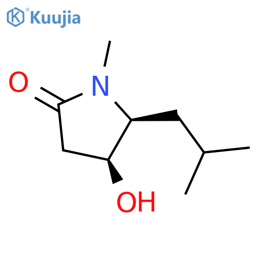 2-PYRROLIDINONE, 4-HYDROXY-1-METHYL-5-(2-METHYLPROPYL)-, (4S-CIS)- structure