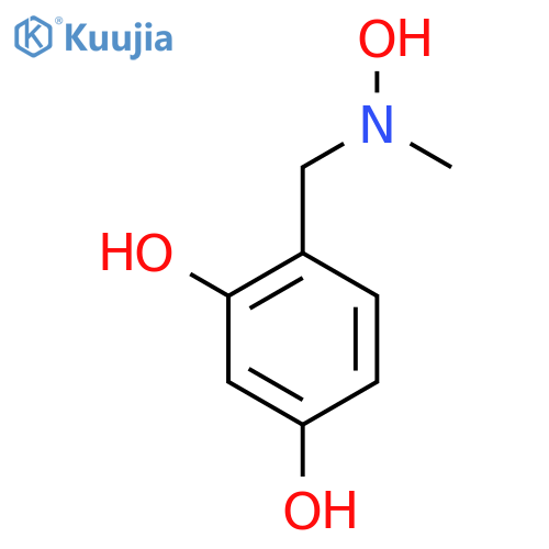 4-{hydroxy(methyl)aminomethyl}benzene-1,3-diol structure