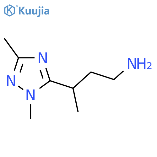 3-(dimethyl-1H-1,2,4-triazol-5-yl)butan-1-amine structure