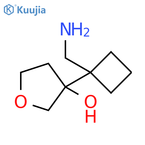3-Furanol, 3-[1-(aminomethyl)cyclobutyl]tetrahydro- structure