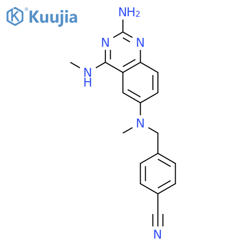 Benzonitrile,4-[[[2-amino-4-(methylamino)-6-quinazolinyl]methylamino]methyl]- structure
