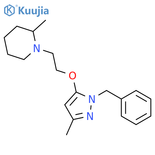Piperidine,2-methyl-1-[2-[[3-methyl-1-(phenylmethyl)-1H-pyrazol-5-yl]oxy]ethyl]- structure