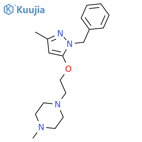 Piperazine,1-methyl-4-[2-[[3-methyl-1-(phenylmethyl)-1H-pyrazol-5-yl]oxy]ethyl]- structure