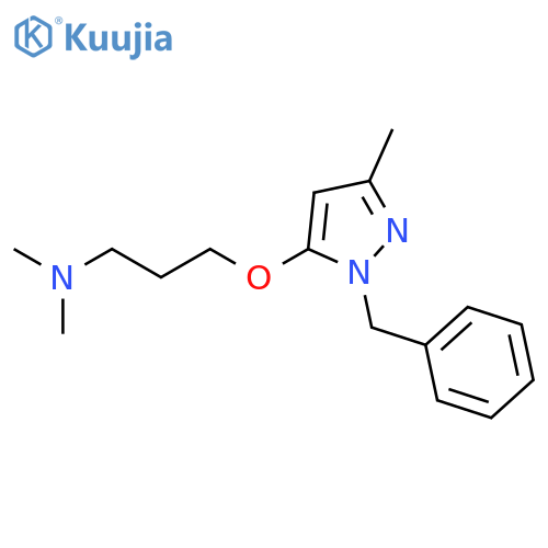1-Propanamine,N,N-dimethyl-3-[[3-methyl-1-(phenylmethyl)-1H-pyrazol-5-yl]oxy]- structure