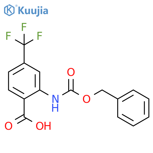 2-{(benzyloxy)carbonylamino}-4-(trifluoromethyl)benzoic acid structure