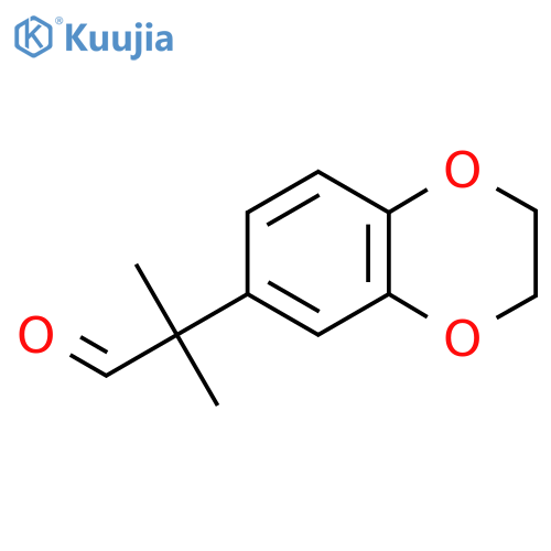 2-(2,3-dihydro-1,4-benzodioxin-6-yl)-2-methylpropanal structure