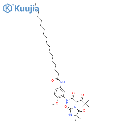 1-Imidazolidineacetamide,a-(2,2-dimethyl-1-oxopropyl)-N-[2-methoxy-5-[(1-oxooctadecyl)amino]phenyl]-4,4-dimethyl-2,5-dioxo- structure