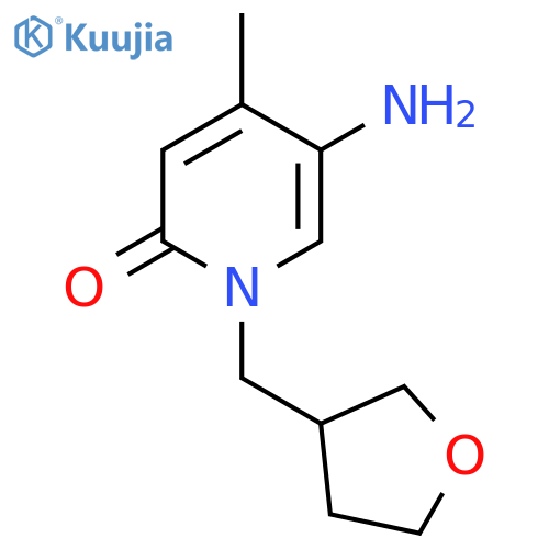 5-amino-4-methyl-1-(oxolan-3-yl)methyl-1,2-dihydropyridin-2-one structure