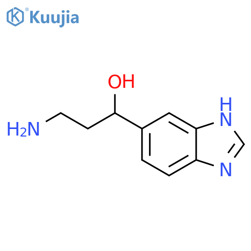 3-amino-1-(1H-1,3-benzodiazol-5-yl)propan-1-ol structure