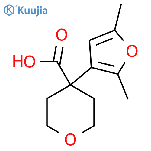 4-(2,5-dimethylfuran-3-yl)oxane-4-carboxylic acid structure