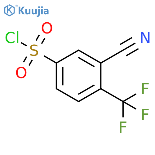 3-cyano-4-(trifluoromethyl)benzene-1-sulfonyl chloride structure