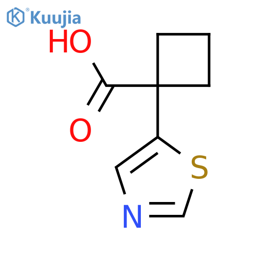 1-(1,3-thiazol-5-yl)cyclobutane-1-carboxylic acid structure