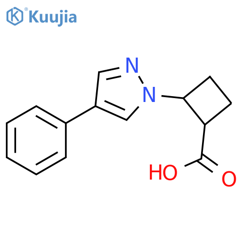 2-(4-phenyl-1H-pyrazol-1-yl)cyclobutane-1-carboxylic acid structure