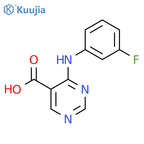 4-[(3-Fluorophenyl)amino]pyrimidine-5-carboxylic acid structure