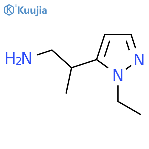 2-(1-ethyl-1H-pyrazol-5-yl)propan-1-amine structure